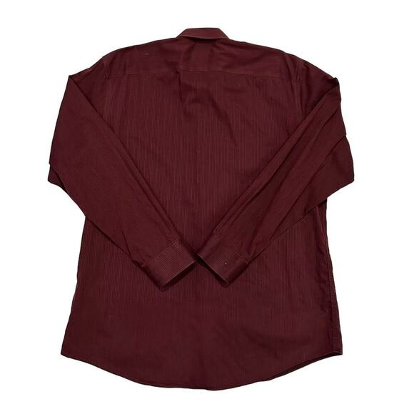 Marc Anthony Men's M Red Pinstripe Long Sleeve Button-Down Dress Shirt - Picture 2 of 9